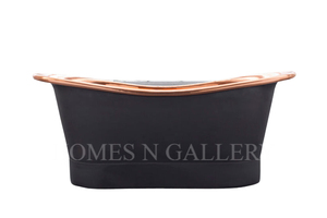 Bañera de cobre de doble pared de alta calidad con acabado negro de lujo, bañera de baño independiente, precio al por mayor - Product Image 2