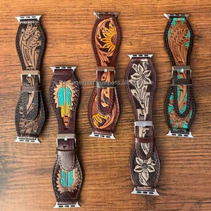 Vintage <b>Watch</b> Bands Strap Leather Belts Men Women Handmade Cowhide Genuine Leather <b>Watch</b> Strap - Product Image 2
