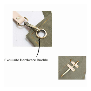 Vente en gros Tabliers en jean de barbier pour hommes et femmes Tablier de salon de coiffure avec plusieurs poches en cuir - Product Image 2