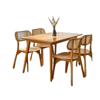 Nouveau produit table à manger en bois avec chaise 4-6 super confortable pour les meubles de salle à manger prix de gros de l'Indonésie