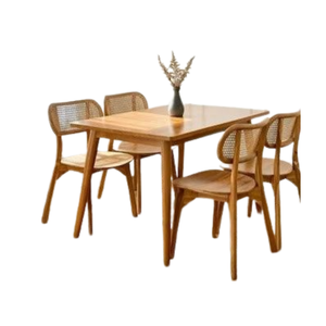 Nuevo producto, juego de mesa de comedor de madera con 4-6 sillas, supercómodo para muebles de comedor, precio al por mayor de Indonesia - Product Image 1