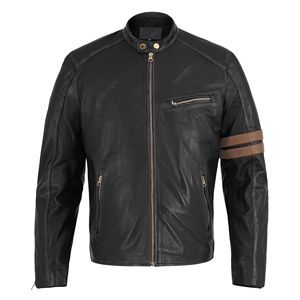 แจ็กเก็ตหนังยูนิเซ็กส์ใส่ได้ทั้งผู้ชายและผู้หญิงสไตล์นักแข่งรถแนววินเทจมีกระดุมซิปด้านหน้าเป็นมิตรต่อสิ่งแวดล้อมสำหรับฤดูหนาว - Product Image 2