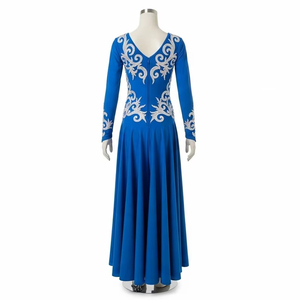 Tenue de danse latine pour enfants avec motif en relief, tissu extensible doux et respirant, pour concours et spectacles, sur mesure - Product Image 5