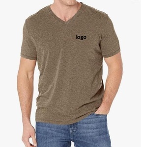 Fabricant de gros logo personnalisé T-shirt unisexe à col en V durable et respirant à manches courtes nouveau design - Product Image 1