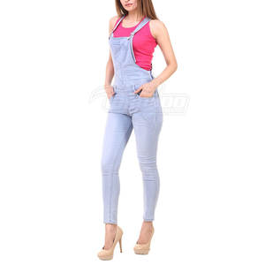 Customized Design <b>Women's</b> <b>Elastic</b> Waist Straight Casual Cotton Solid <b>Jeans</b> Dungarees - Product Image 3