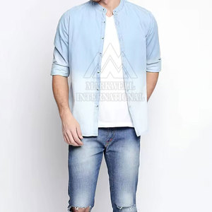 Créez Votre Propre Logo Chemises en Jean en Coton pour Hommes Design Personnalisé Streetwear Chemises en Jean pour Hommes - Product Image 4
