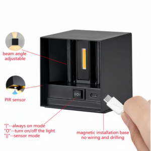 Diseño <span class=keywords><strong>de</strong></span> cubo recargable USB arriba y abajo lámpara <span class=keywords><strong>de</strong></span> pared <span class=keywords><strong>de</strong></span> instalación magnética <span class=keywords><strong>de</strong></span> aleación <span class=keywords><strong>de</strong></span> aluminio grueso para escalera <span class=keywords><strong>de</strong></span> pasillo <span class=keywords><strong>de</strong></span> dormitorio - Product Image 2