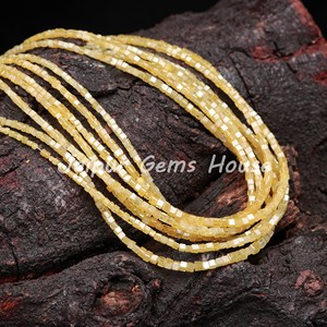 La mejor calidad, cuentas de piedra con forma de caja de diamante amarillo de 2mm, cuentas de piedras preciosas de alta calidad para la fabricación de joyas, nueva tendencia al por mayor - Product Image 2