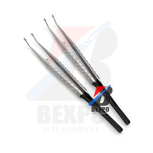 Pince à épiler dentaire Micro pince à suture de maïs 1.6mm 15cm Instrument de revêtement demi-noir chirurgical manuel saupoudré de diamant - Product Image 1