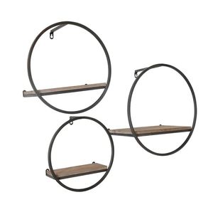 Metal and Wood Fancy Floating Wall <b>Shelves</b> Wall Mounted Storage <b>Shelf</b> for Home Hotels Living Room Kitchen Decor Made in India - Product Image 1