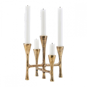 Metal <b>Candle</b> <b>Stick</b> Holder Gold Taper <b>Candle</b> Holder With Unique Design 3 Arm Candelabra for Wedding Party Home Centerpieces - Product Image 2