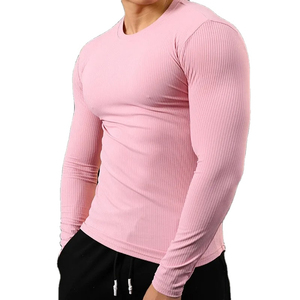Tissu côtelé chemises de Compression pour hommes maillots de bain décontractés et vêtements de combat Muscle Fit musculation éruptions cutanées pour homme - Product Image 1