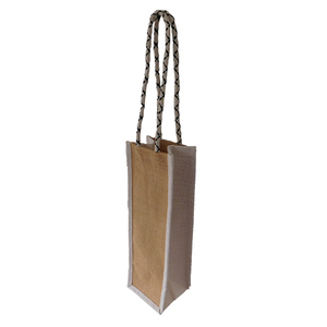 Eco-Friendly Custom Printed Neoprene Wine Tote <b>Bags</b> Natural India Burlap Single Bottle Carrier Gifts for Wines Single <b>Jute</b> - Product Image 2