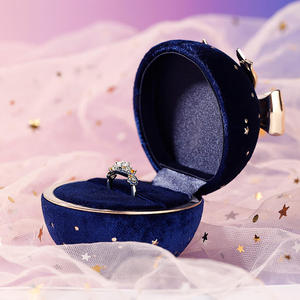 Vintage Handmade Elegant Fabric Leather <b>Ring</b> <b>Box</b>-Jeulia Round Gypsophila Bow-Knot Jewelry Gift <b>Box</b> - Product Image 6