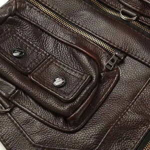 Super Rider <b>Waistcoat</b> High Quality Biker Leather Vest <b>for</b> <b>Men</b> <b>Casual</b> Winter Style Latest Hot Selling Breathable Wholesale Price - Product Image 6