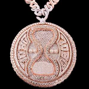 Pendentif en argent sterling serti de moissanite, tête de singe BAPE glacée de luxe, mignon, chrétien, or rose, bijoux hip-hop - Product Image 6