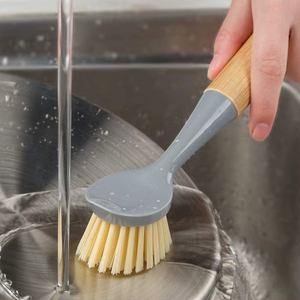 Long <strong>Handle</strong> Kitchen <strong>Scrub</strong> <strong>Brush</strong> for Pots Pans and Sink Cleaning Eco Friendly Bamboo <strong>Handle</strong> Dish <strong>Brush</strong> - Product Image 5