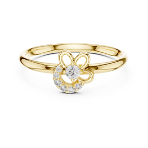 Anillo de compromiso de moissanita chapado en oro de lujo de 10 quilates Litluxe para mujer, Joyería de diamantes personalizada - Product Image 5