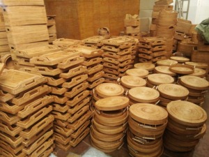 ถาดหวายทรงกลมทำด้วยมือถาดหวายแนววินเทจถาดหวายธรรมชาติปรับได้ถาดชาเบเกอรี่ผลไม้จากเวียดนาม - Product Image 2