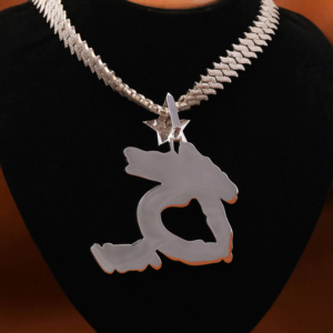 Bijoux Hip Hop pour hommes, pendentif personnalisé avec lettres serties de diamants, argent sterling 925, diamant moissanite VVS, numéro, nom, initiale, logo - Product Image 4