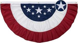 Guirlande de drapeaux américains pour extérieur 3x6 pieds, nouveaux drapeaux plissés US avec étoiles brodées, patriotiques, pour le 250e anniversaire du 4 juillet, durables - Product Image 2