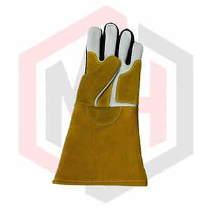 ถุงมือทำงานเชื่อมหนังวัวแยกสีขาวทนความร้อน - Product Image 6