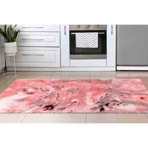 Red Gray Marble <b>Chenille</b> <b>Rug</b>: Contemporary Accent <b>Rug</b>,With Pile Soft <b>Rug</b> - Product Image 3
