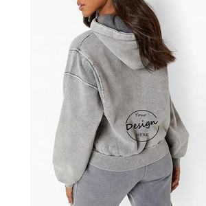 Conjunto de 2 Piezas de Sudadera con Capucha y Pantalones Jogger de Mezclilla de 14 OZ, Corte Holgado, Hombros Caídos, Lavado Ácido, 100% Algodón, Compra al por Mayor - Product Image 4