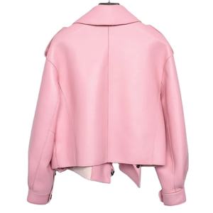 Nouveaux vêtements d'extérieur courts en cuir coupe-vent élégants en peau de mouton véritable vestes en cuir pour femmes 2026 - Product Image 2