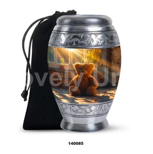 Urnas de recuerdo de cremación de aluminio de oso de peluche para cenizas humanas - Product Image 1