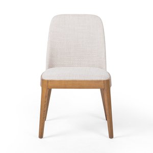 Chaise de salle à manger Alta en bois de teck massif de haute qualité avec coussin avec crème pour l'intérieur. - Product Image 1