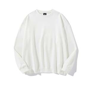 เสื้อสเวตเชิ้ตคอกลมทรงโอเวอร์ไซส์สำหรับผู้ชาย คุณภาพสูง ผลิตตามแบบ OEM ลายเรียบ ผ้าถักแบบซักแล้ว พร้อมซับในสำหรับฤดูใบไม้ร่วง - Product Image 1