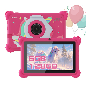 C IDEA แท็บเล็ต TF512GB สำหรับเด็กหน้าจอ IPS 7นิ้วแท็บเล็ตแอนดรอยด์กล้องคู่สำหรับการศึกษาพร้อมเคส (สีแดง)