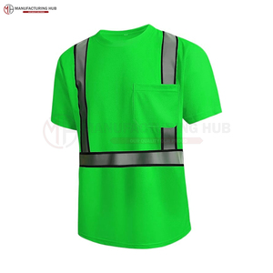 T-shirt de sécurité uni et teint en couleur unie T-shirt de sécurité confortable pour hommes de grande taille à prix raisonnable T-shirt de sécurité pour vêtements de travail - Product Image 2