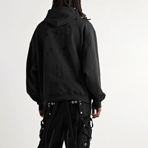 Sweat à capuche vintage en coton épais surdimensionné pour hommes sweats à capuche pour hommes avec logo personnalisé - Product Image 3