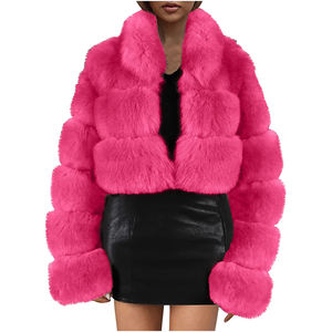 Custom Faux Fur Mink Coat for Women Turn Down Collar Cropped Fuzzy Jacket Women Thicken Short Mid Long Outerwear <b>Winter</b> Coat - Product Image 2