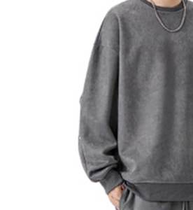 Sudaderas de algodón de peso pesado para hombre con logotipo personalizado al por mayor, sudaderas de manga larga Vintage personalizadas de fábrica bordadas con cuello holgado forrado - Product Image 6