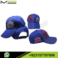 Gorra bordada con letras rojas y blancas, gorro con bordado lateral