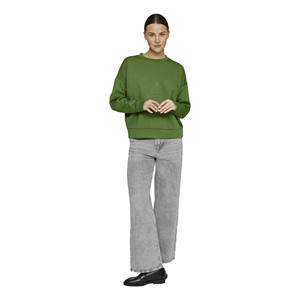 Sweat-shirt à col rond pour femme personnalisé, décontracté, en molleton français, surdimensionné, avec des patchs usés, logo imprimé sur le devant, 100% coton - Product Image 2