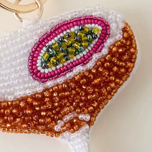 Llavero con Colgante de Mariposa Hecho a Mano con Cuentas de Semillas, Accesorio para Bolsos con Cuentas Finas, Mosquetones Promocionales - Product Image 1