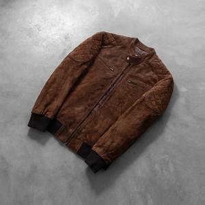 <b>Mens</b> Real <b>Suede</b> Leather Bomber <b>Jacket</b> High Quality Fashion Outerwear Custom Made Design - Product Image 1