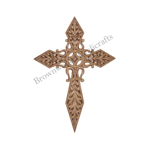 Hand Carved <b>Large</b> <b>Wooden</b> Cross Unique Design for Religious Activities Church and Home Decoration Tabletop Crucifier Use - Product Image 6