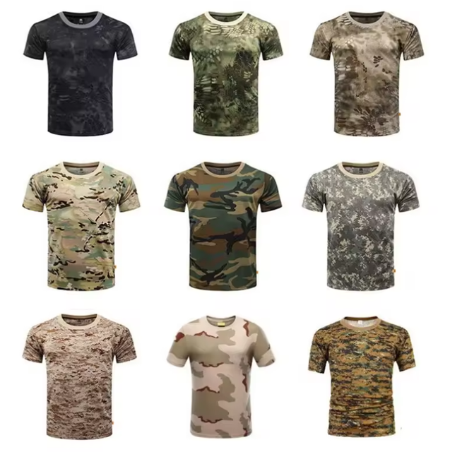Customizable Unisex Tactical Training T-Shirt Breathable ACU Tactical Uniform Summer Outdoor