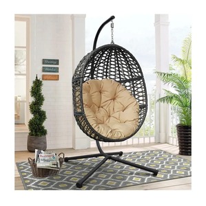 Sillas Colgantes de Madera en Forma de Huevo para Terraza / Sillas Colgantes Modernas para Exteriores - Muebles de Exterior en Venta - Product Image 1