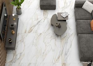 Design italien Calacatta Oro Carreaux de porcelaine émaillée moderne anti-dérapant Villa School Mall Chambre antibactérienne solide 9MM d'épaisseur - Product Image 3