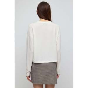 Blusa Casual con Tacto Suave, Estilo Básico, Tejido de Punto, Cuello Redondo, Manga Corta, 220g Poliéster - Product Image 5