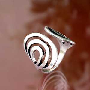 Fashionable Design Spiral Brass <b>Ring</b> Silver Plated Hollow cutout Open Band Tribal <b>Ring</b> Vintage Handmade Wholesale women <b>Ring</b> - Product Image 5