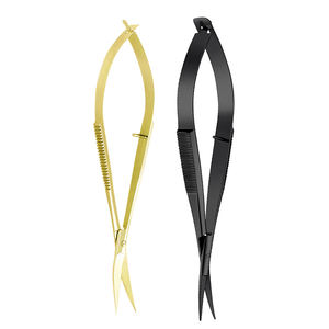 Micro tijeras de alta calidad, cuchillas afiladas y duraderas de Color negro y dorado, tijeras de resorte personalizadas de 2 piezas - Product Image 3