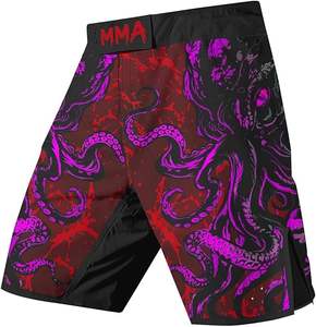 Waseem Impex Custom High Quality MMA Shorts Breathable Lightweight Unisex Stretch BJJ Wear with Front Rhinestone No OEM - Product Image 1