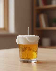 Bougie en verre de bière, bougie de fête, qualité supérieure, aspect bière réel, pour la décoration de fête, OEM ODM, vente en gros d'usine - Product Image 6